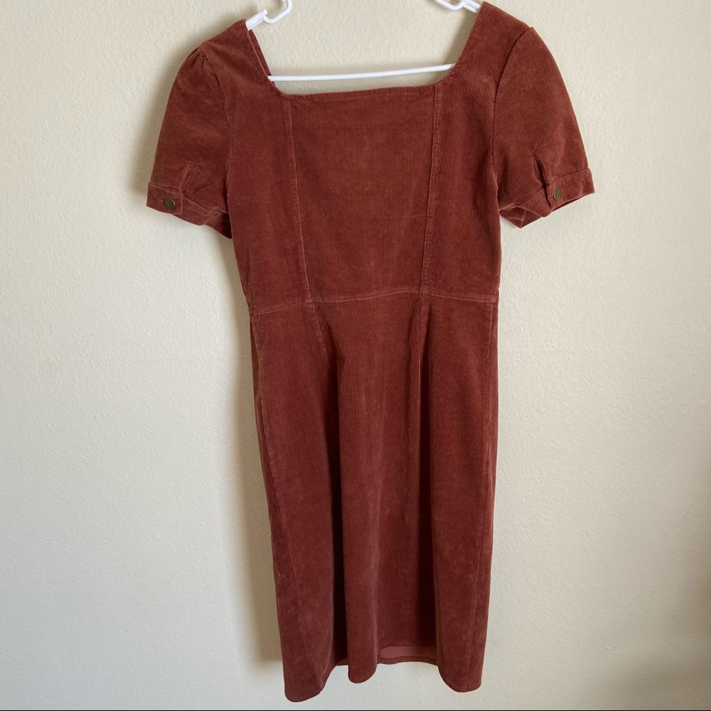 SOLD NWOT Bohme rust corduroy dress - Picture 7 of 7